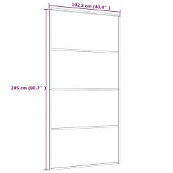 Porte coulissante Verre ESG et aluminium 102,5x205 cm Blanc 549159549159