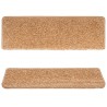 Tapis d'escalier 15 pièces 65 x 21 x 4 cm Beige Bord rectangulaire 549165549165