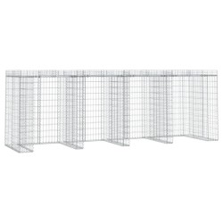 Mur de gabion pour poubelle 350x91x120 cm fer galvanisé 549166549166