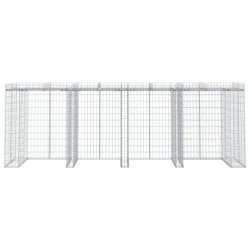 Mur de gabion pour poubelle 350x91x120 cm fer galvanisé 549166549166