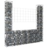 Panier de gabion en forme de U avec 2 poteaux Fer 140x20x150 cm 549186549186