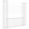 Panier de gabion en forme de U avec 2 poteaux Fer 140x20x150 cm 549186549186