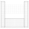 Panier de gabion en forme de U avec 2 poteaux Fer 140x20x150 cm 549186549186