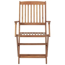 Chaises pliables de jardin lot de 2 avec coussins Bois d'acacia 549192549192