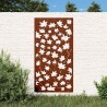 Décoration murale jardin 105x55 cm acier corten design feuille 549193549193