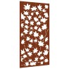 Décoration murale jardin 105x55 cm acier corten design feuille 549193549193