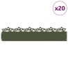 Bordures de pelouse 20 pcs Vert olive 103 x 0,05 x 22 cm Acier 549199549199