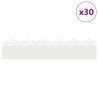 Bordures de pelouse 30 pcs Blanc 103 x 0,05 x 22 cm Acier 549200549200
