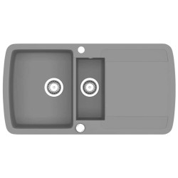 Évier de cuisine en granit Double bac Gris  549211549211