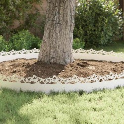 Bordures de pelouse 10 pcs Blanc 103 x 0,05 x 22 cm Acier 549220549220