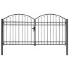 Portail de clôture Assen à double porte avec arc en acier 300x150 cm 549232549232