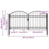 Portail de clôture Assen à double porte avec arc en acier 300x150 cm 549232549232