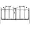 Portail de clôture Assen à double porte avec arc en acier 300 x 125 cm 549233549233