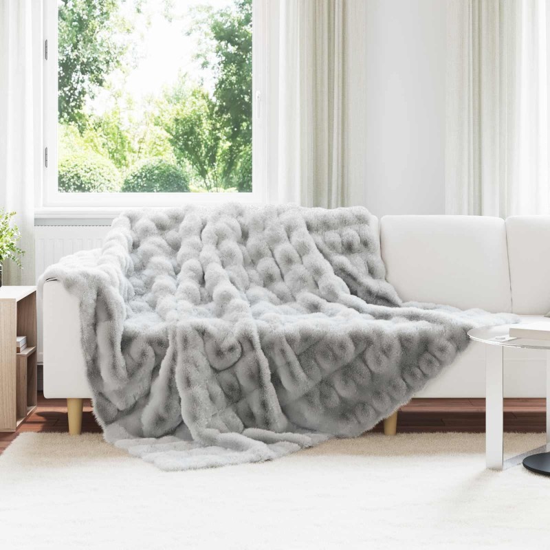 Couverture antidérapante en fausse de lapin Olite Gris 549236549236