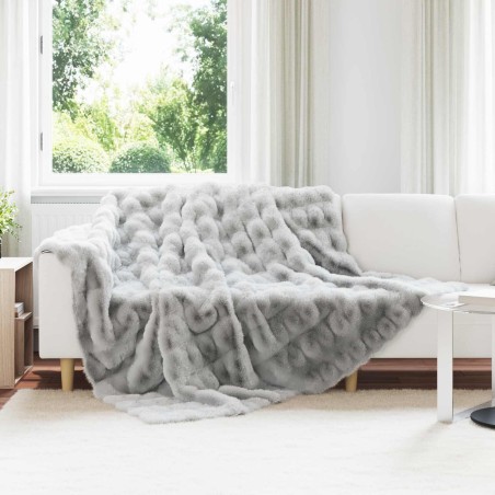 Couverture antidérapante en fausse de lapin Olite Gris 549236549236