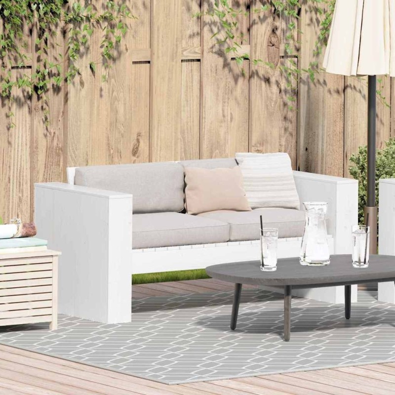 Canapé de jardin Blanc 134 x 60 x 62 cm Bois de pin massif 549251549251