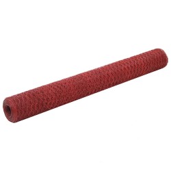 Grillage Acier avec revêtement en PVC 25x1,2 m Rouge 549254549254