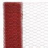 Grillage Acier avec revêtement en PVC 25x1,2 m Rouge 549254549254