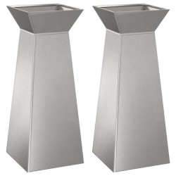 Jardinière à pilier 2 pcs Argent 40 x 40 x 100 cm 549263549263
