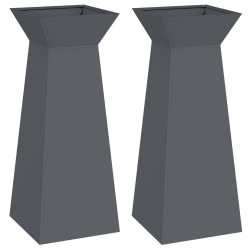 Jardinière à pilier 2 pcs Anthracite 40 x 40 x 100 cm 549276549276