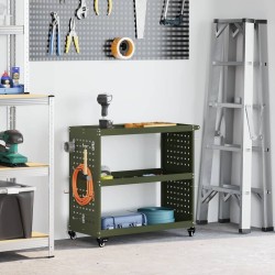 Chariot à outils avec étagère Vert olive 75 x 35 x 73 cm 549286549286
