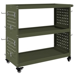 Chariot à outils avec étagère Vert olive 75 x 35 x 73 cm 549286549286