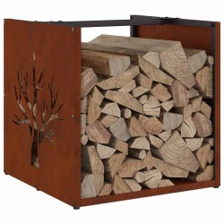 Étagère à bois 40x40x40 cm acier résistant aux intempéries 549290549290