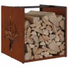 Étagère à bois 40x40x40 cm acier résistant aux intempéries 549290549290