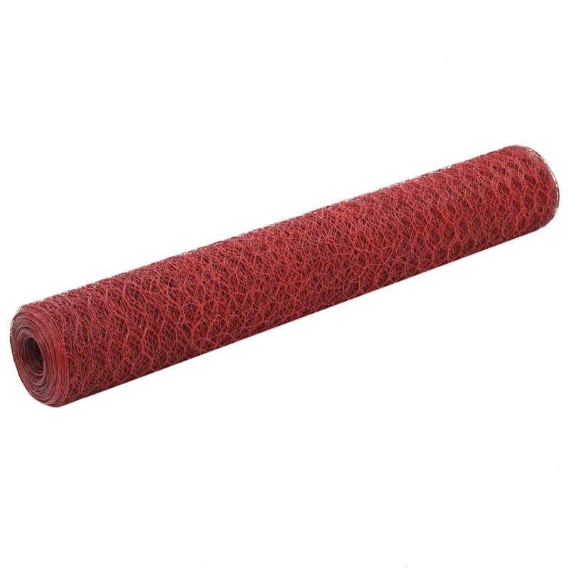 Grillage Acier avec revêtement en PVC 25x1 m Rouge 549294549294
