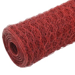 Grillage Acier avec revêtement en PVC 25x1 m Rouge 549294549294