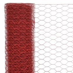 Grillage Acier avec revêtement en PVC 25x1 m Rouge 549294549294