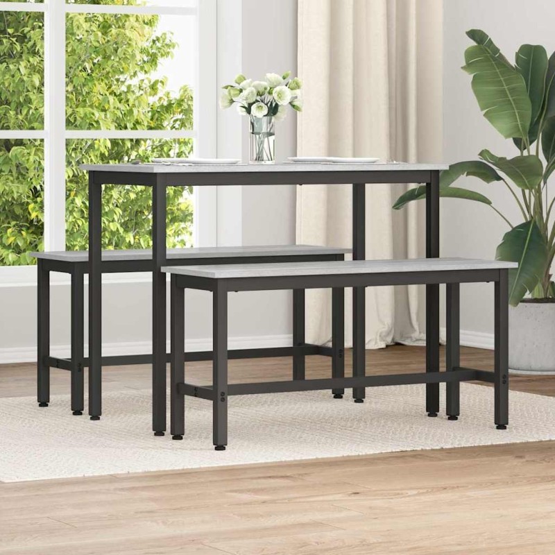 Banc de salle à manger 2 pcs Gris Sonoma 100 x 32,5 x 48,5 cm 549316549316