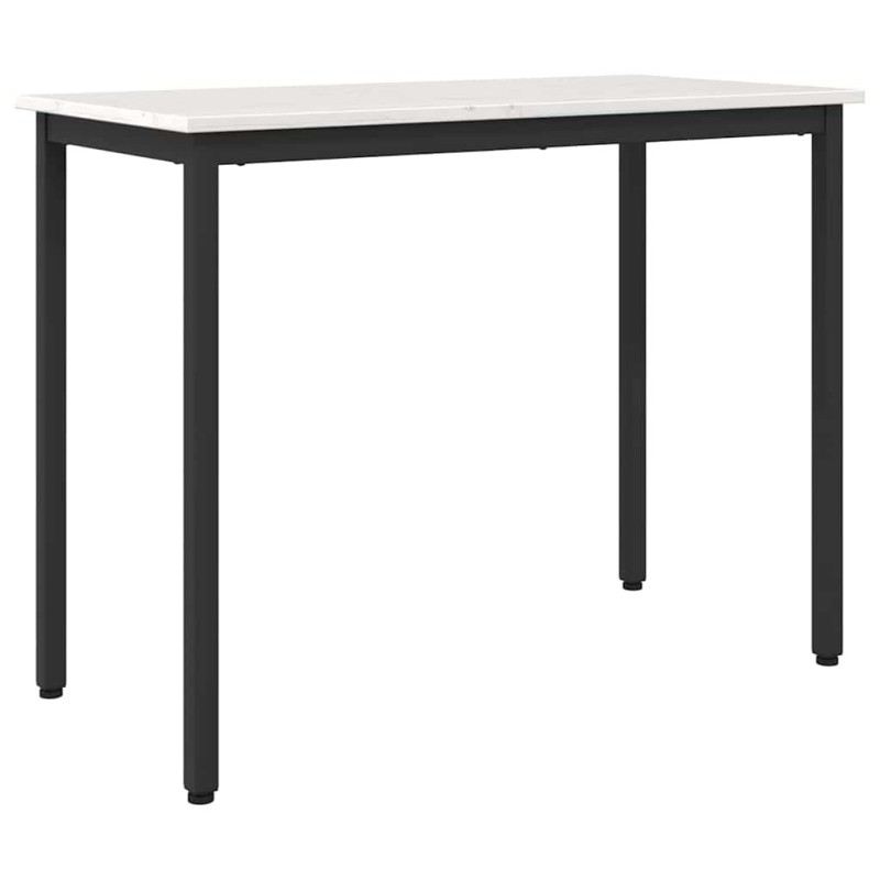 table Blanc 100 x 50 x 77 cm Bois d'ingénierie et acier 549327549327
