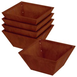 Cache-pot de jardin 5 pcs Rouillé 35 x 35 x 15 cm 549347549347