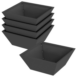 Cache-pot de jardin 5 pcs Noir 40 x 40 x 15 cm 549348549348