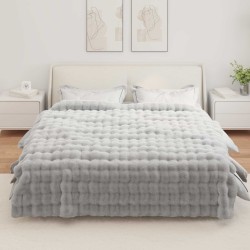 Couverture antidérapante en fausse de lapin Olite Gris 549369549369