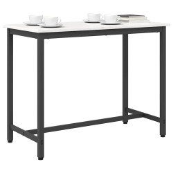 table Blanc 100 x 50 x 77 cm Bois d'ingénierie et acier 549394549394