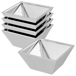Cache-pot de jardin 5 pcs Argent 35 x 35 x 15 cm 549395549395