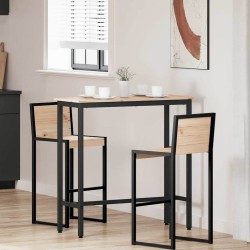 table Naturel 100 x 40 x 101 cm Bois d'ingénierie et acier 549409549409