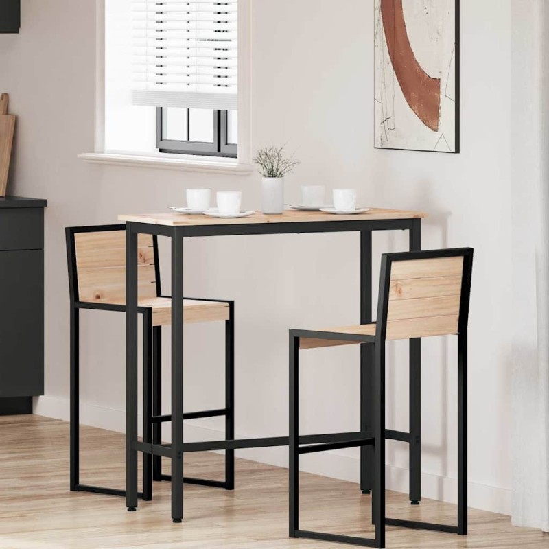 table Naturel 100 x 40 x 101 cm Bois d'ingénierie et acier 549409549409