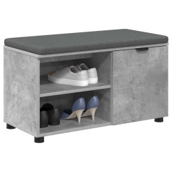Banc d'entrée avec coussin Gris Béton 80 x 38 x 46 cm 549439549439