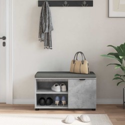 Banc d'entrée avec coussin Gris Béton 80 x 38 x 46 cm 549439549439