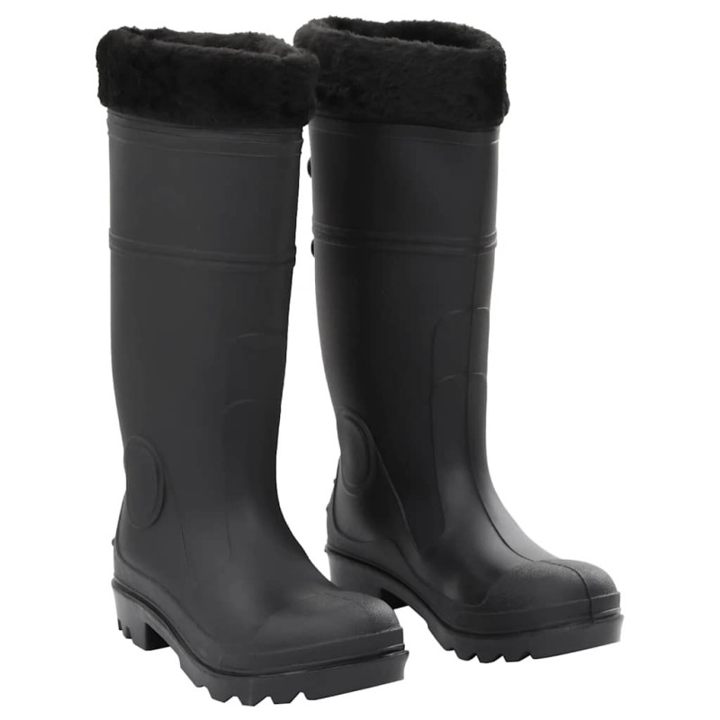 Bottes de pluie avec chaussettes amovibles noir taille 39 PVC 549445549445