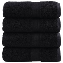 Serviettes de toilette Premium SOLUND 4 pièces Noir 30 x 30 cm 600 g/m² 549473549473