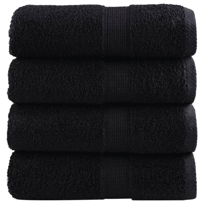 Serviettes de toilette Premium SOLUND 4 pièces Noir 30 x 30 cm 600 g/m² 549473549473