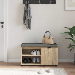 Banc d'entrée avec coussin Chêne Sonoma 80 x 38 x 46 cm 549479549479