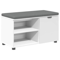 Banc d'entrée Blanc 80 x 38 x 46 cm Bois Ingénierie et Tissu 549480549480