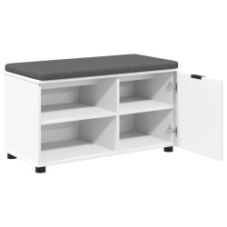 Banc d'entrée Blanc 80 x 38 x 46 cm Bois Ingénierie et Tissu 549480549480