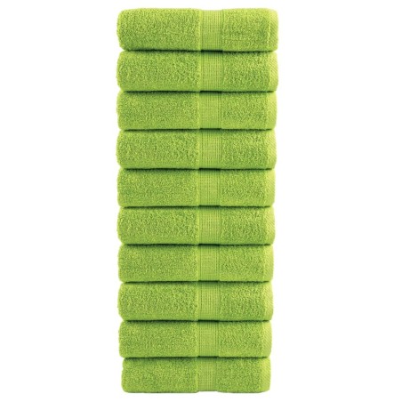 Serviettes de toilette Premium SOLUND 10 pièces Vert pomme 30 x 30 cm 600 g/m² 549488549488