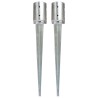 Piquets au sol 2 pcs Argenté 10x76 cm Acier galvanisé 549512549512